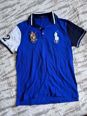 Polo Ralph Lauren Shirt Mens Large Blue Big Pony #2